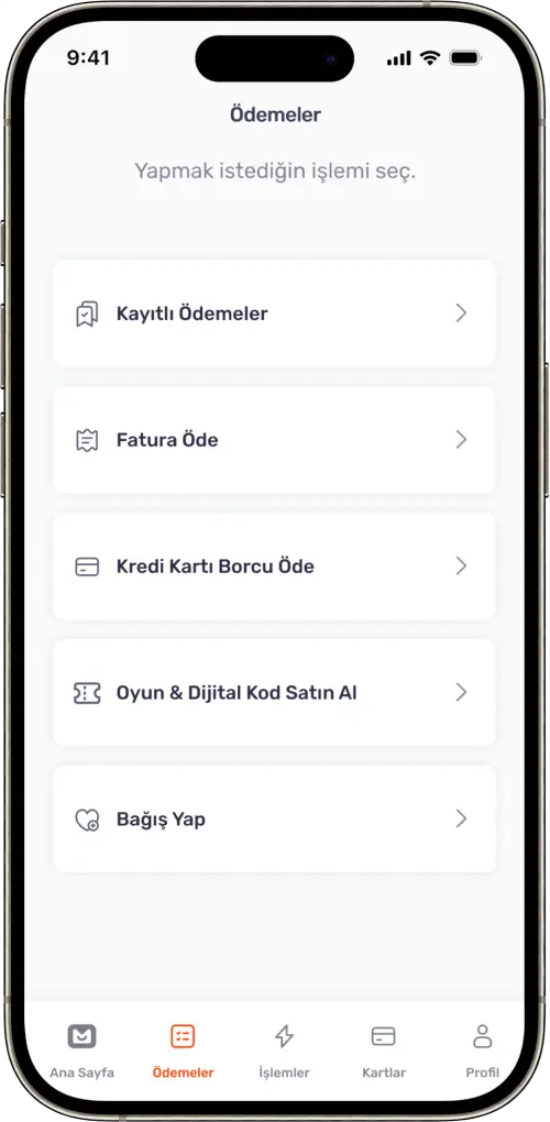 Fatura ödemek artık sorun değil